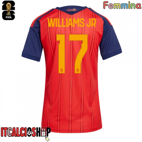Spagna Nico Williams #17 Prima Maglia Femmina Mondiali 2026 Manica Corta